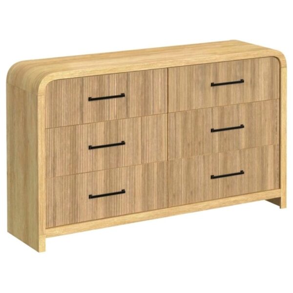 Contemporary 6-Drawer Dresser with Felt-Lined Drawer
