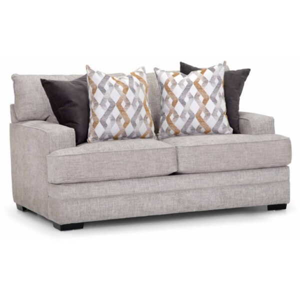Transitional Loveseat with Track Arms