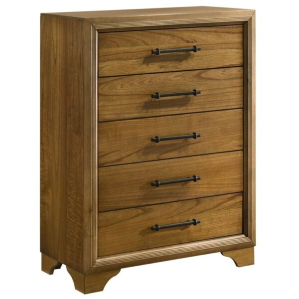 Transitional 5-Drawer Chest with Felt-Lined Top Drawers