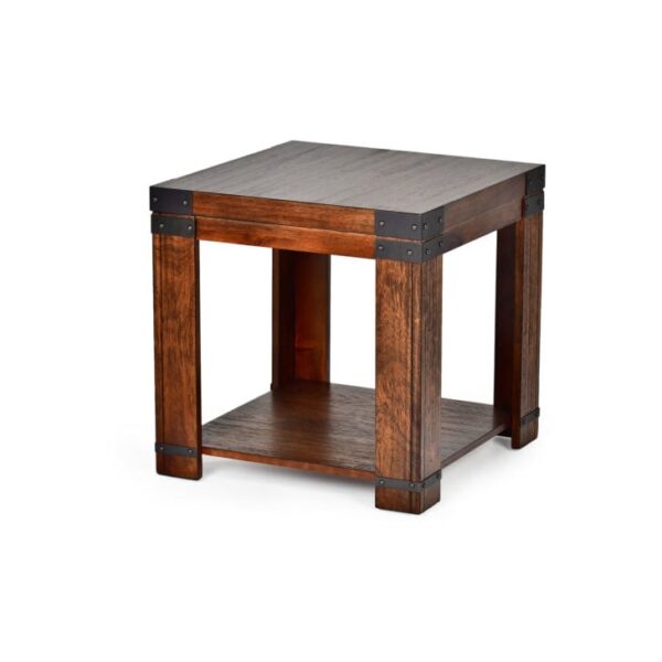 Arusha Industrial End Table with Open Bottom Shelf