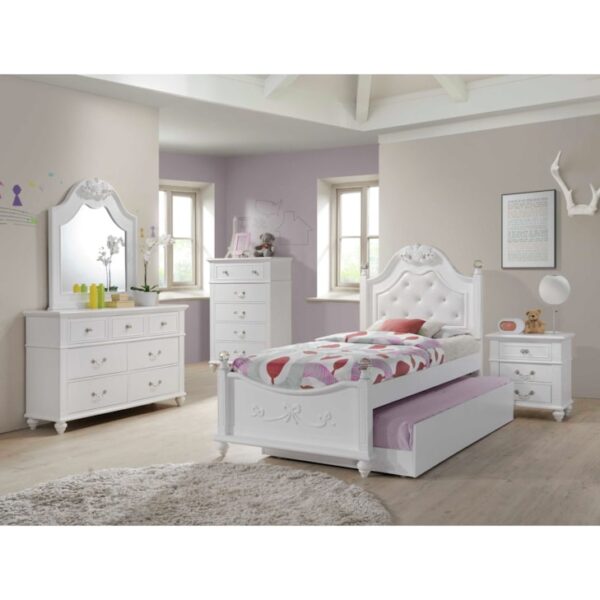 Traditional 3-Piece Twin Platform Bedroom Set with Storage Trundle