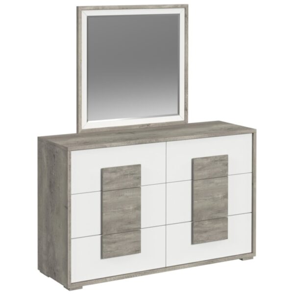 Contemporary Dresser and Mirror Set