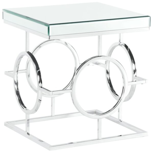 Glam End Table with Mirror Table Top