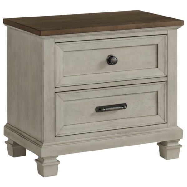 Farmhouse 2-Drawer Nightstand with USB