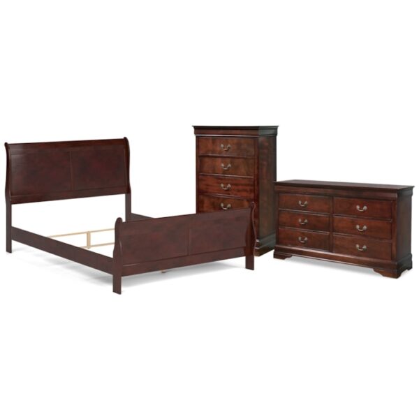 Queen Sleigh Bed, Dresser And Chest