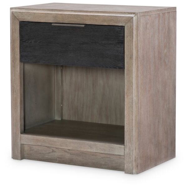 Rustic 1-Drawer Nightstand with USB Charging and Outlets
