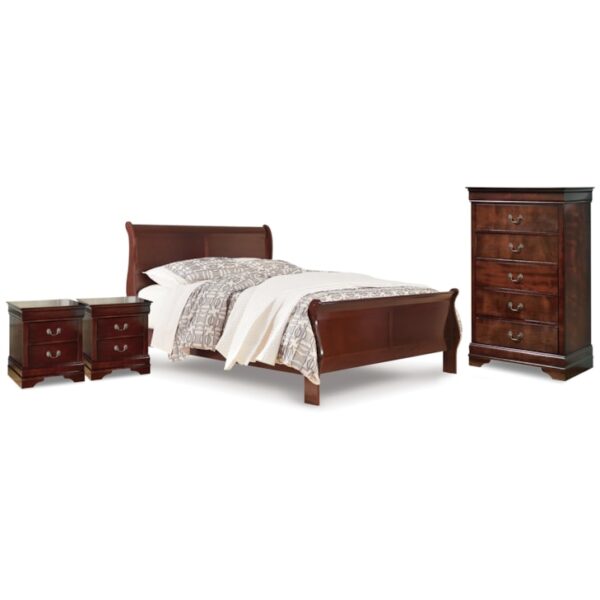 Queen Sleigh Bed, Chest And 2 Nightstands