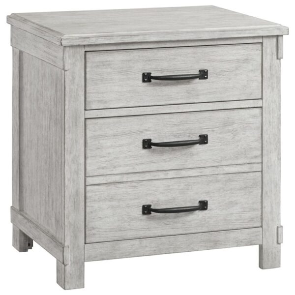Modern Farmhouse 2-Drawer Nightstand with USB Ports