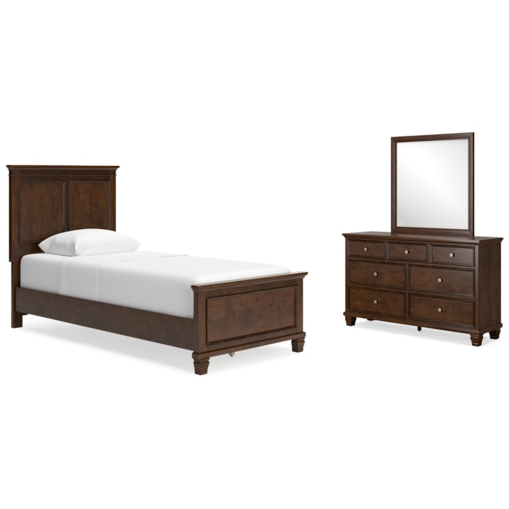 5aa15c9d6b144cd58d856578ca8be336.jpeg Twin Panel Bed, Dresser And Mirror - Image 1