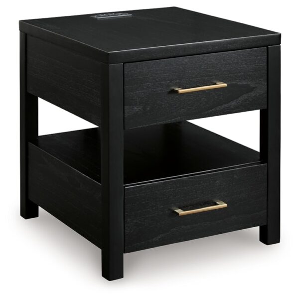 Black Rectangular End Table