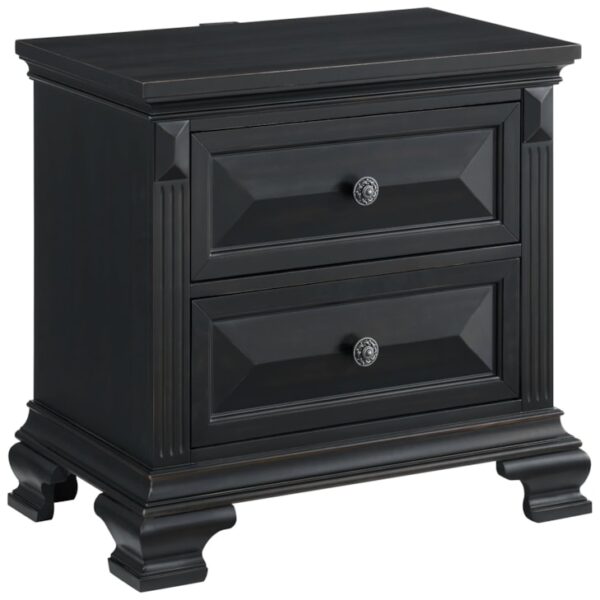 Transitional 2-Drawer Nightstand with USB