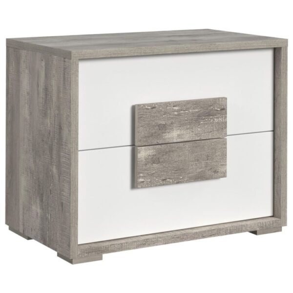 Contemporary 2-Drawer Nightstand with USB Ports