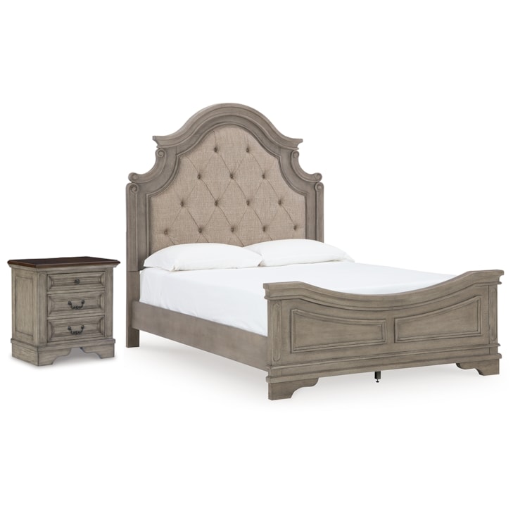 6bb268368e7d4597b294ecd6fba179d6.jpeg Queen Panel Bed And Nightstand - Image 1
