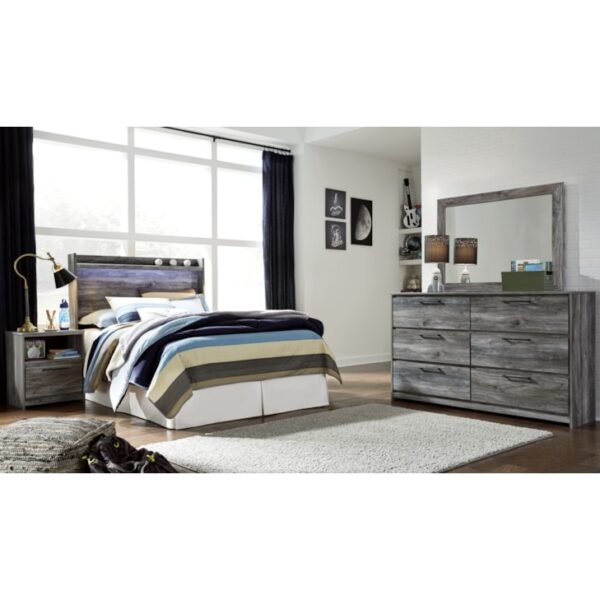 Full Panel Bed Headboard, Dresser, Mirror And Nightstand