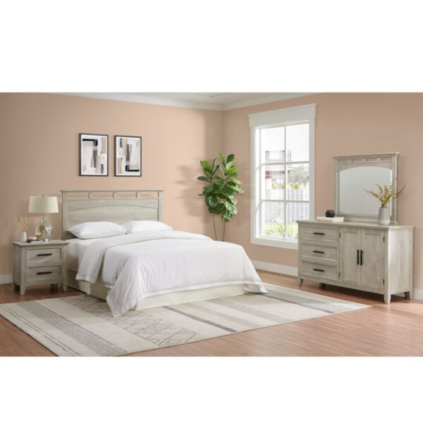 Bedroom Set With Twin Headboard, Dresser, Mirror & Nightstand In White