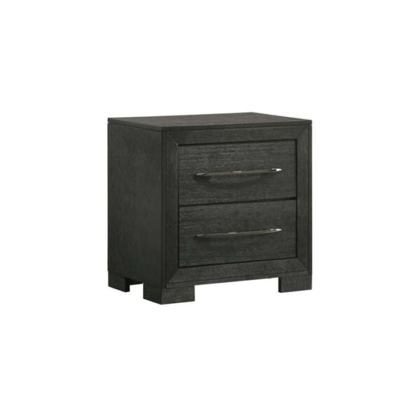 Modern 2-Drawer Nightstand In Black