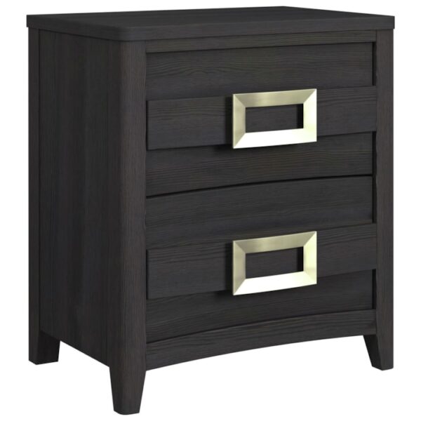Contemporary 2-Drawer Nightstand with USB Ports