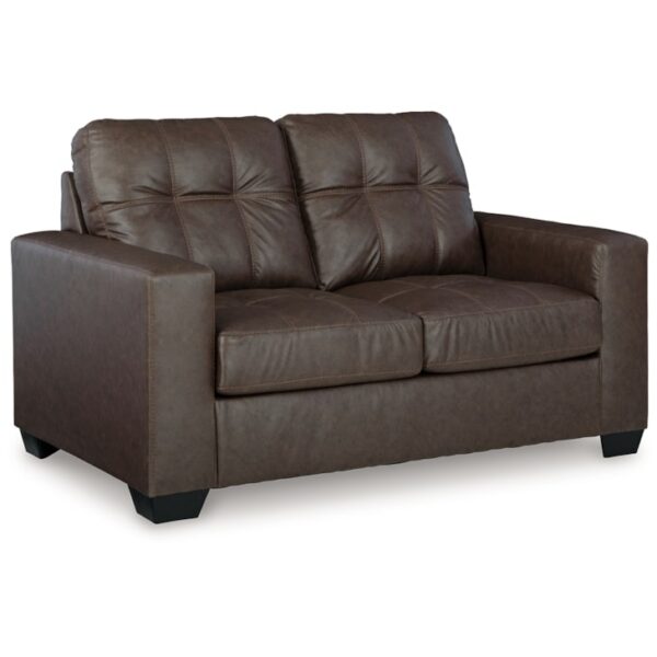 Contemporary Faux Leather Loveseat