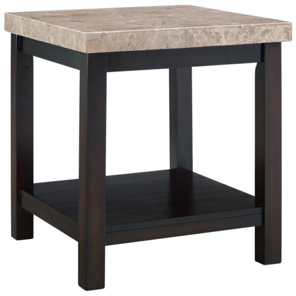 Transitional End Table with Marble Top