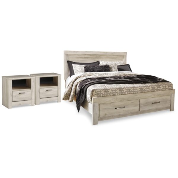 King Storage Bed And 2 Nightstands