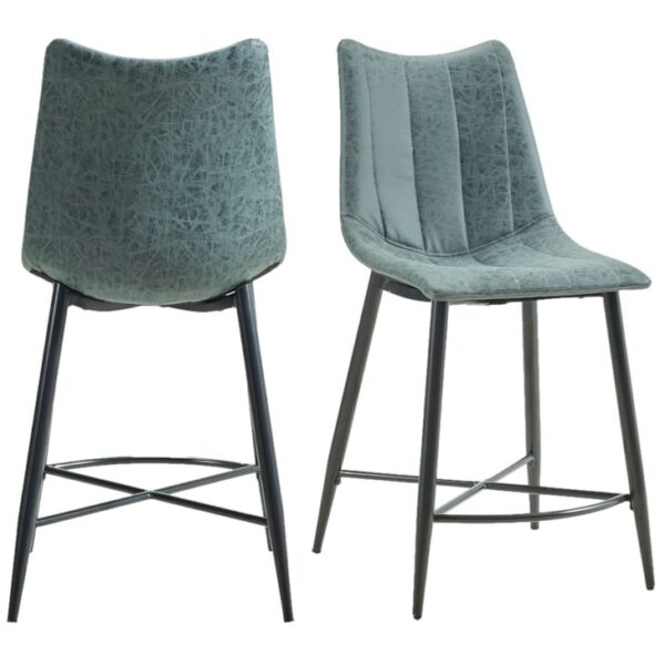 Transitional Gray Faux Leather Counter Height Side Chair (Set of 2)