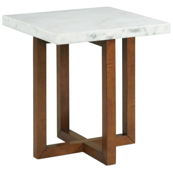 Transitional End Table with Marble Top