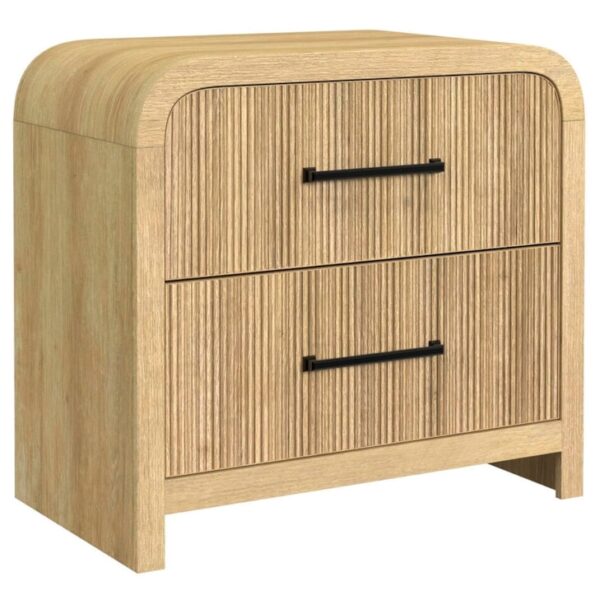 Contemporary 2-Drawer Nightstand with USB Ports