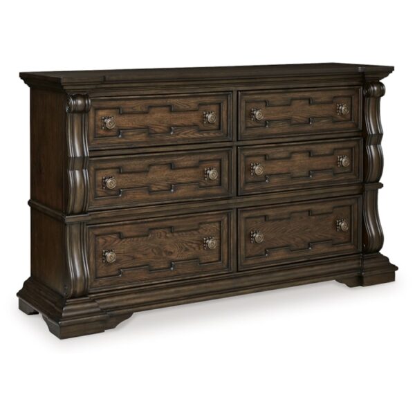 Traditional 6-Drawer Dresser with Felt-Lined Top Drawer