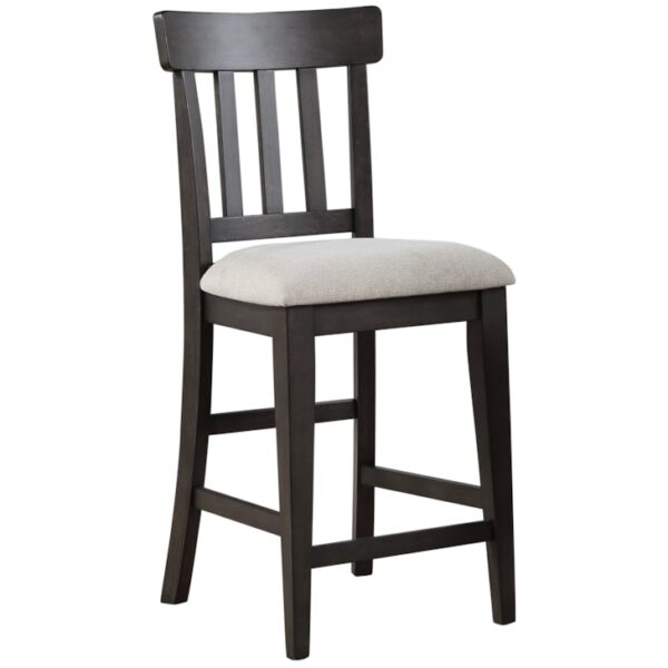 Transitional Upholstered Counter-Height Side Chair with Slat Back