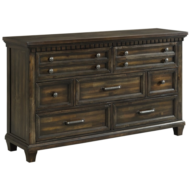 dd75ee39f4674ddeabf122e6a1505087.jpg Cottage 7-Drawer Dresser with Dental Molding - Image 1