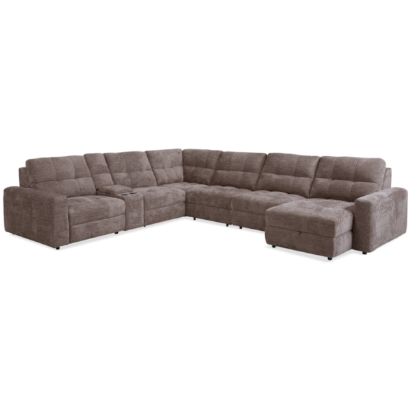 7 Piece Reclining RAF Sectional Mink