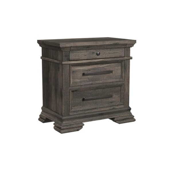 Farmhouse 3-Drawer Nightstand with Felt Lined Top Drawer