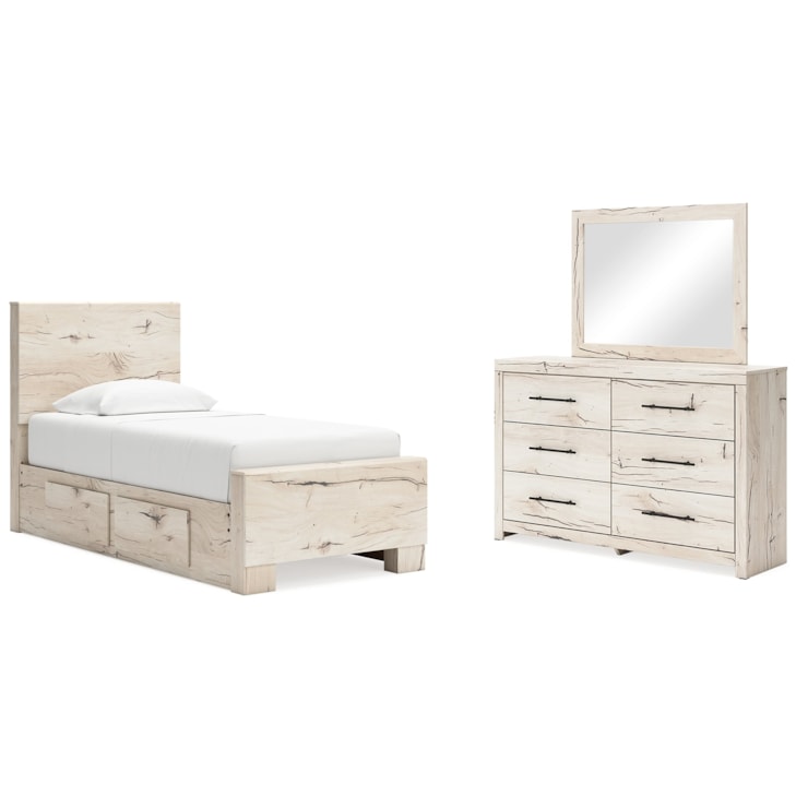 ed8708619f7a4ed39efce614948ee3c4.jpeg Twin Panel Bed With Storage, Dresser And Mirror - Image 1