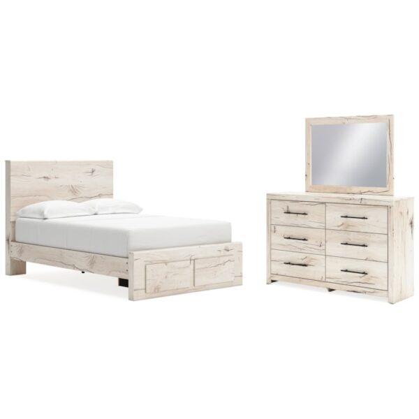 Full Panel Storage Bed, Dresser And Mirror