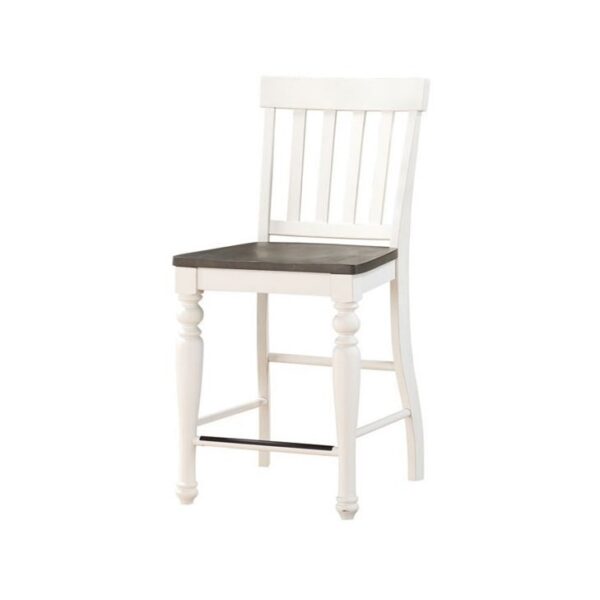 Farmhouse Counter Height Stool with Slat Backrest
