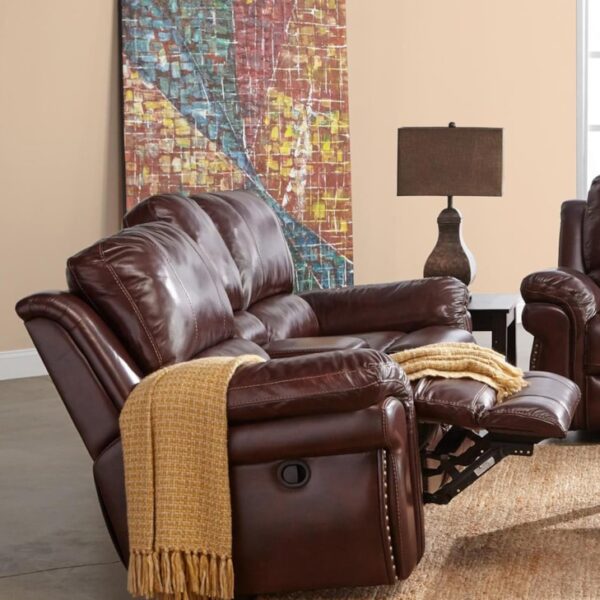 Power Motion Loveseat with Storage Console and Cup Holders