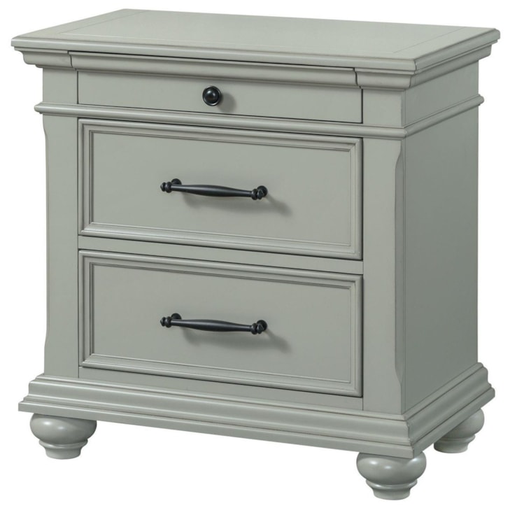 products2felements_international2fcolor2fslater20-1414108801_elem-sr300ns-bdmwaeopyfuqosu9qqdkt4w.jpg Transitional 3-Drawer Nightstand in Grey with USB Port - Image 1
