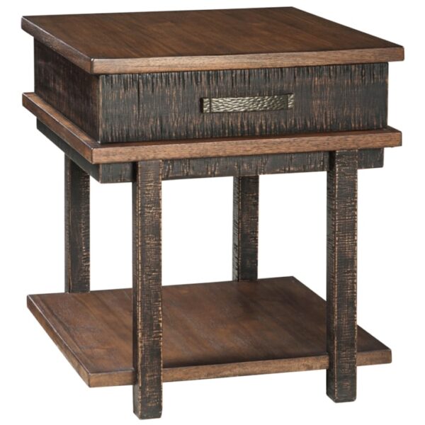 Rectangular End Table with Drawer & Shelf