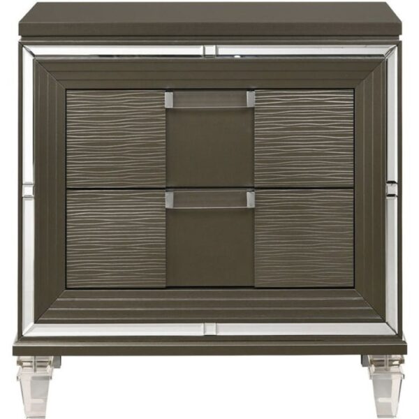 Glam 2-Drawer Nightstand with USB Charging Ports