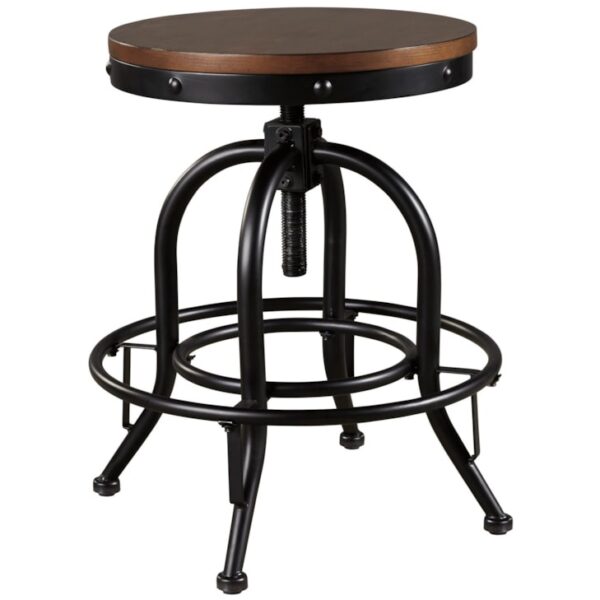 Metal Counter Height Swivel Barstool with Wood Seat