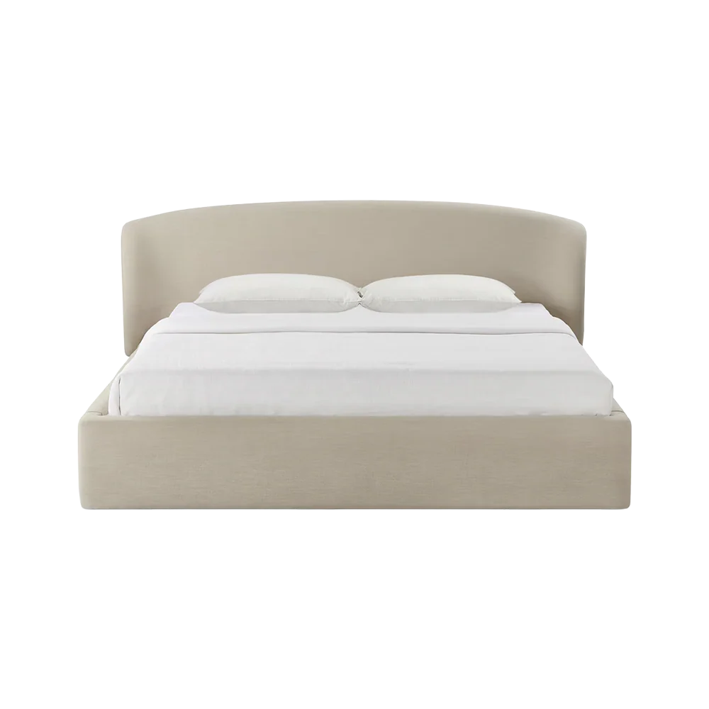 Cream Bed Capri Queen Bed Cream - Image 1