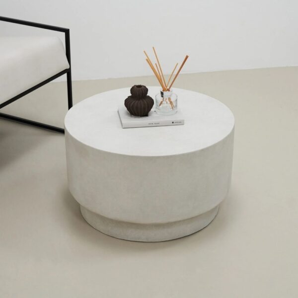 ROCCO Indoor & Outdoor Coffee Table 60cm - White Concrete