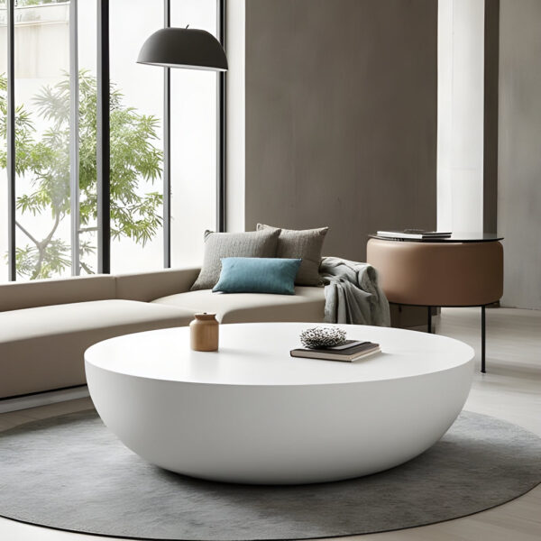 ROCCO Indoor & Outdoor Coffee Table 107cm - White Concrete