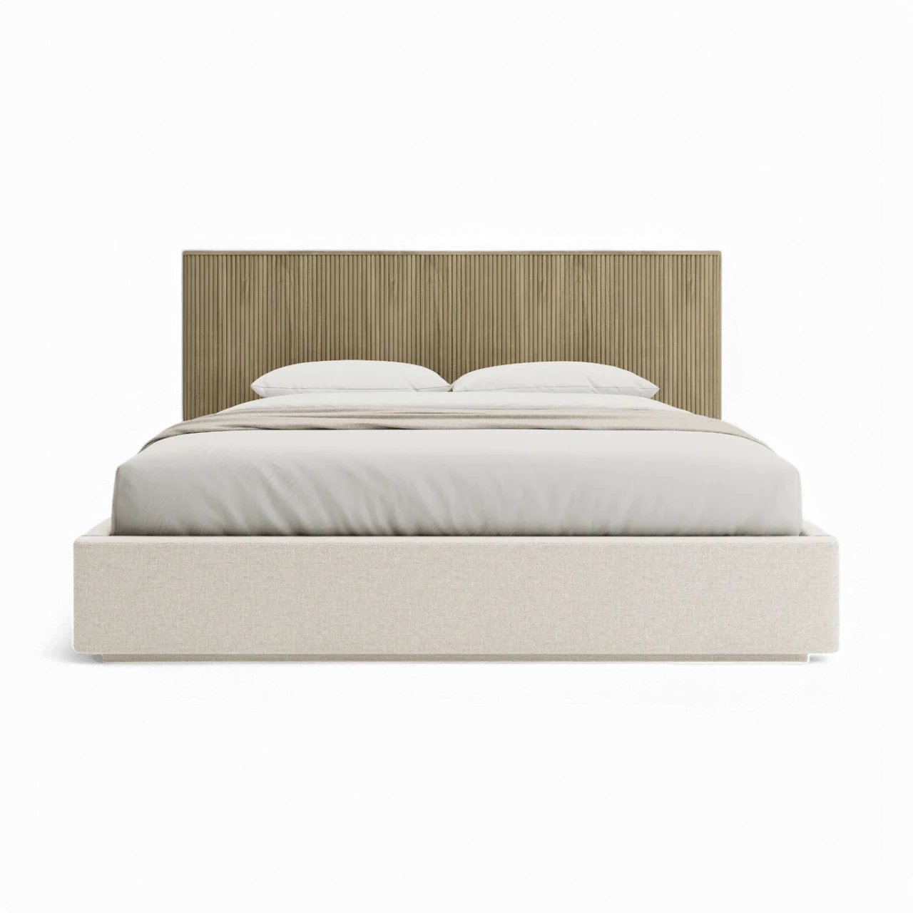 Gray Bed Oxford Bed Greige Oak - Image 1